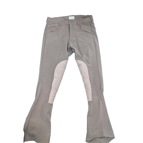 American Jods Pants - American Jods Jodhper Khaki Breecher Equestrian Pants Leather Patches USA Sz 32